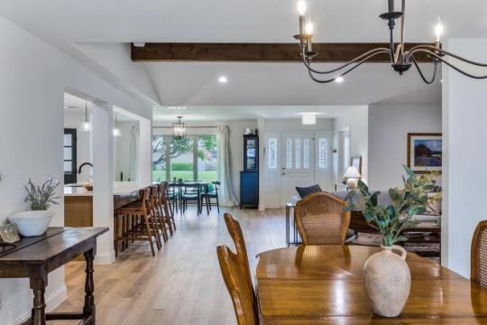 modern living room and kitchen