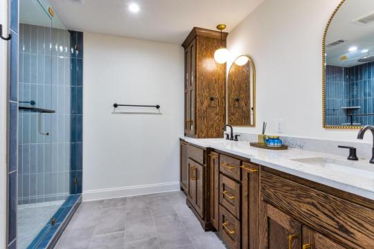 batroom wood cabinets and drawers