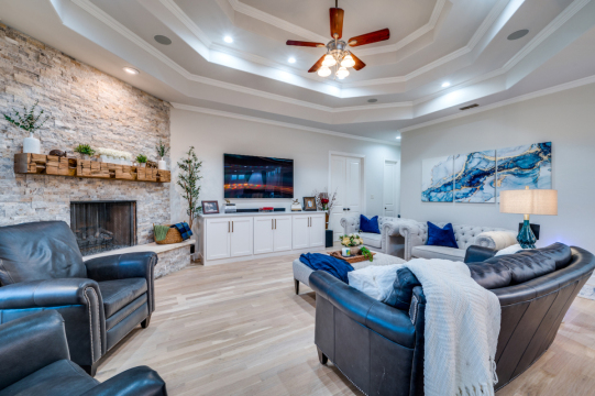 living room renovation with hardwood floors